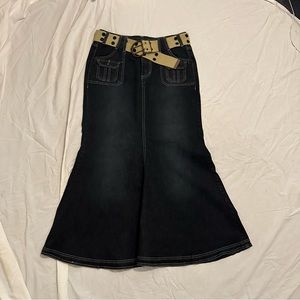 Vintage Denim Dark Wash Maxi Skirt